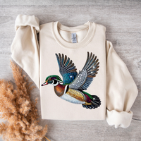 Wood Duck Faux Rhinestones Sweatshirt