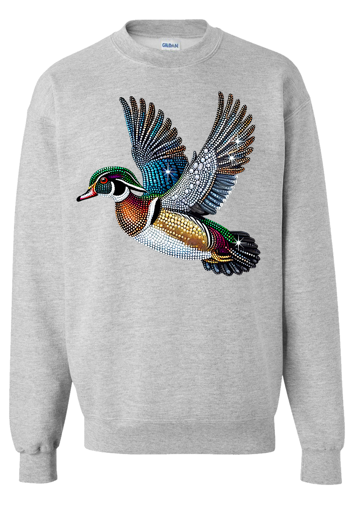 Wood Duck Faux Rhinestones Sweatshirt