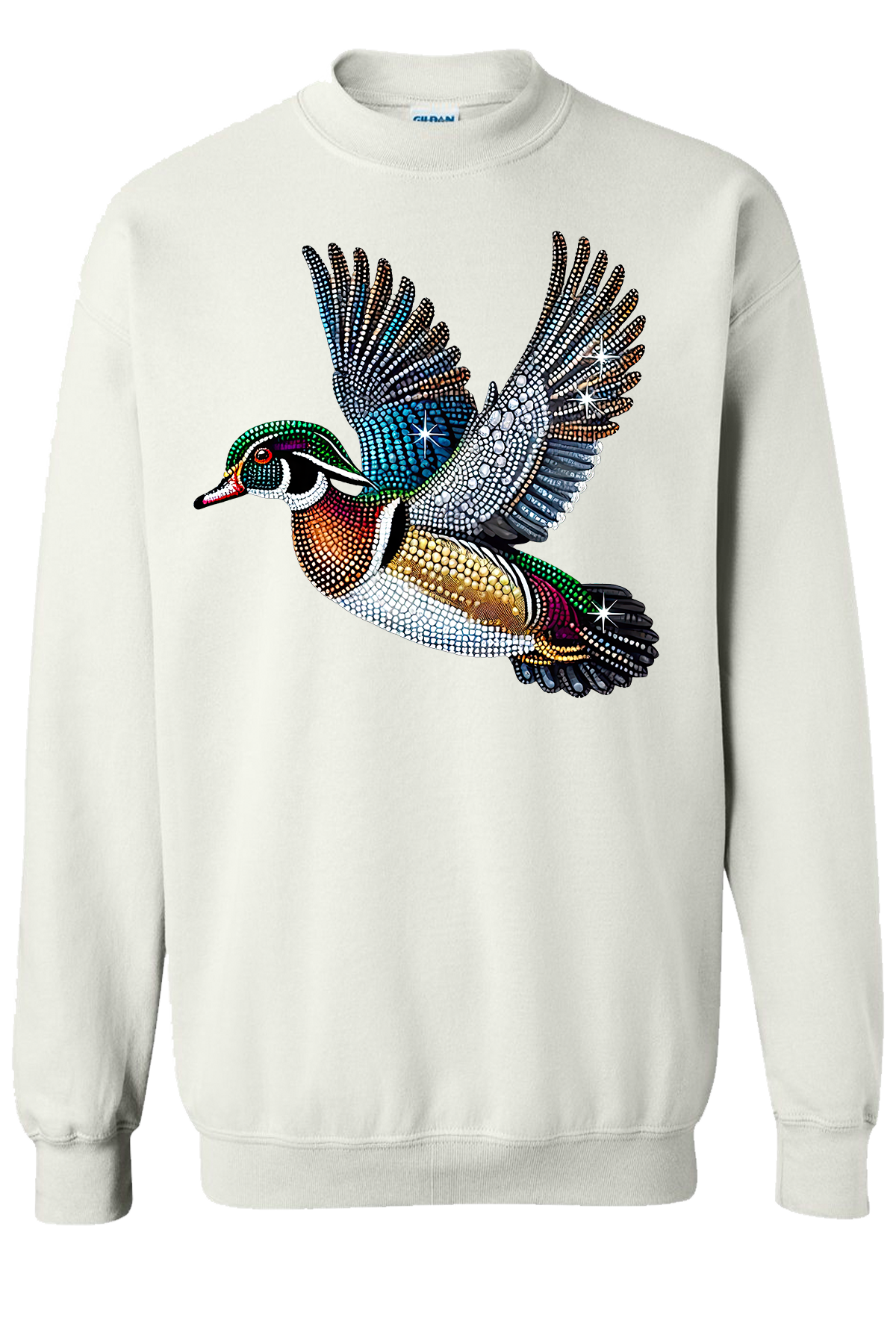 Wood Duck Faux Rhinestones Sweatshirt