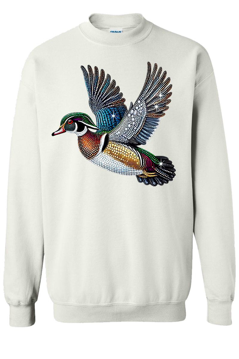 Wood Duck Faux Rhinestones Sweatshirt